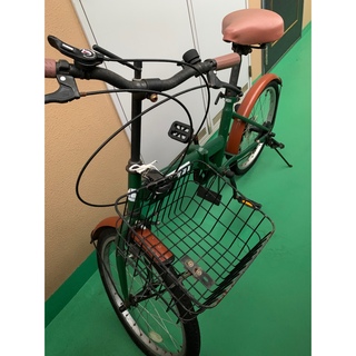 シマノ(SHIMANO)の20インチ折りたたみ自転車　グリーン(自転車本体)