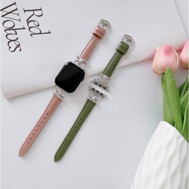 春の新生活に☆Apple Watch■レザーバンド■ベルト■高級感■ブラウン レディースのファッション小物(腕時計)の商品写真