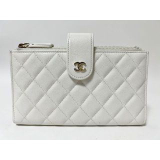 シャネル(CHANEL)のシャネル キャビアスキン マトラッセ ダブルジップ 長財布 ホワイト 30番代(財布)