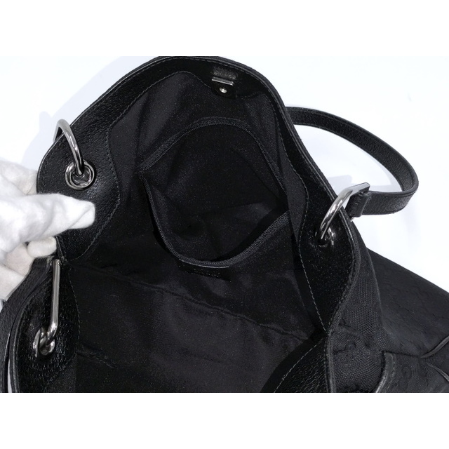 Gucci(グッチ)のGUCCI トートバッグ 手提げ ハンドバッグ GGキャンバス ブラック レディースのバッグ(トートバッグ)の商品写真