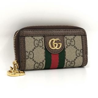 グッチ(Gucci)のGUCCI コインケース GGマーモント シェリーライン ベージュ ブラウン(コインケース)