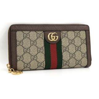 グッチ(Gucci)のGUCCI ラウンドファスナー長財布 GGマーモント シェリーライン ベージュ(財布)