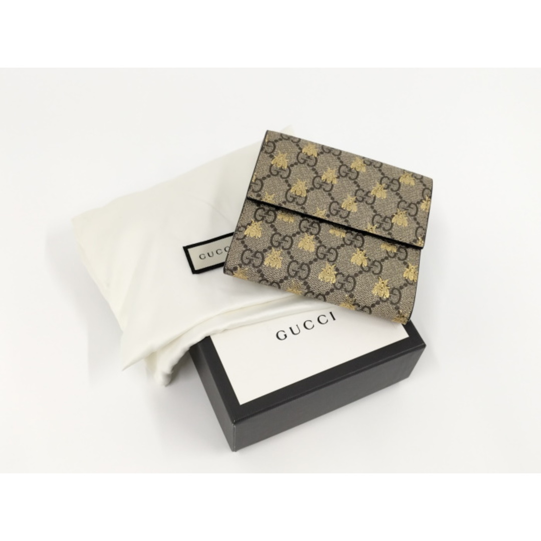 Gucci(グッチ)のGUCCI 二つ折り財布 Wホック ビー 蜂 ハチ GGスプリーム レザー レディースのファッション小物(財布)の商品写真