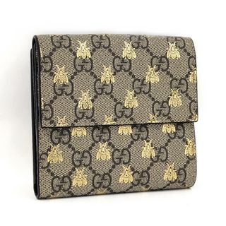 グッチ(Gucci)のGUCCI 二つ折り財布 Wホック ビー 蜂 ハチ GGスプリーム レザー(財布)