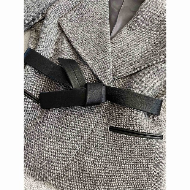 再追加販売 MaxMara バージンウールシルクジャケット レザーベルト