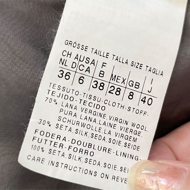再追加販売 MaxMara バージンウールシルクジャケット レザーベルト