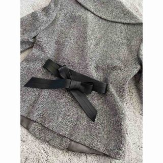 再追加販売 MaxMara バージンウールシルクジャケット レザーベルト