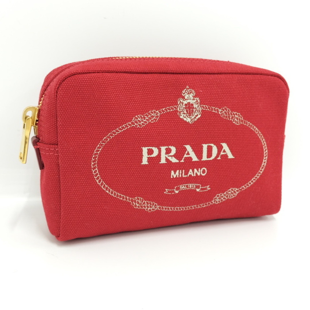 PRADA コスメ 化粧 ポーチ カナパ キャンバス ロッソ レッドキャンバスサイズ