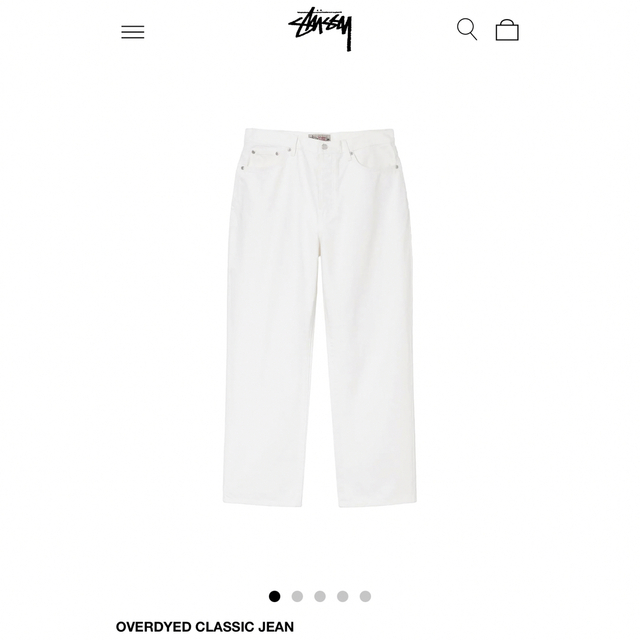 stussy OVERDYED CLASSIC JEAN 22AW WHITE | フリマアプリ ラクマ