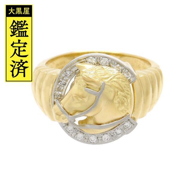 超可爱 メンズリング　ダイヤモンド　馬　ホースシュー　22号　【200】 リング(指輪)