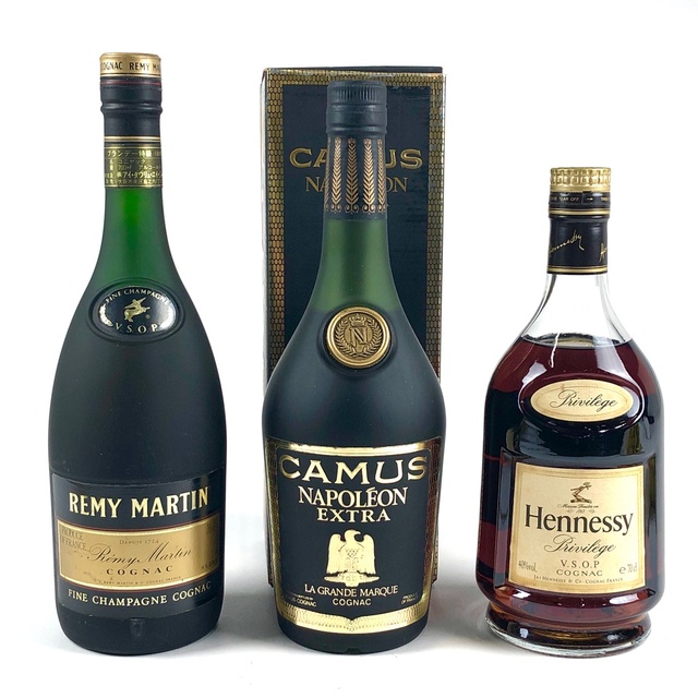 3本 REMY MARTIN CAMUS Hennessy コニャックバイセルブランデーセット