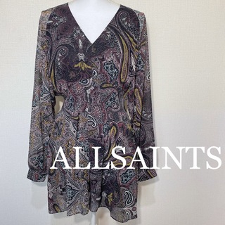 オールセインツ(All Saints)の【新品】ALLSAINTS NICHOLA SCARF DRESS ワンピース(ミニワンピース)