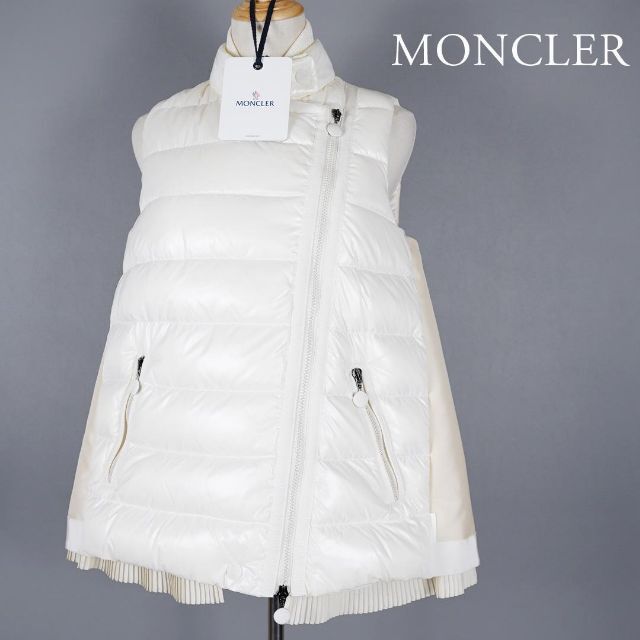 MONCLER(モンクレール)の美品 モンクレール JANE GILET 白 ベスト サイズ1 国内正規品 レディースのジャケット/アウター(ダウンベスト)の商品写真