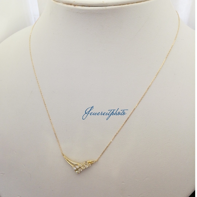 K10YG 0.30ct 天然ダイヤモンドネックレス(チェーンK18YG