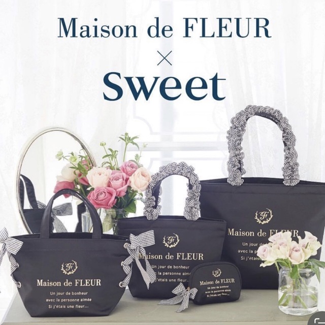 Maison de FLEUR(メゾンドフルール)のMaison de FLEUR フリルハンドルトート sweetコラボ レディースのバッグ(トートバッグ)の商品写真