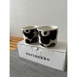 マリメッコ(marimekko)のマリメッコ マグカップ ラテラグ ウニッコ ブラック(グラス/カップ)