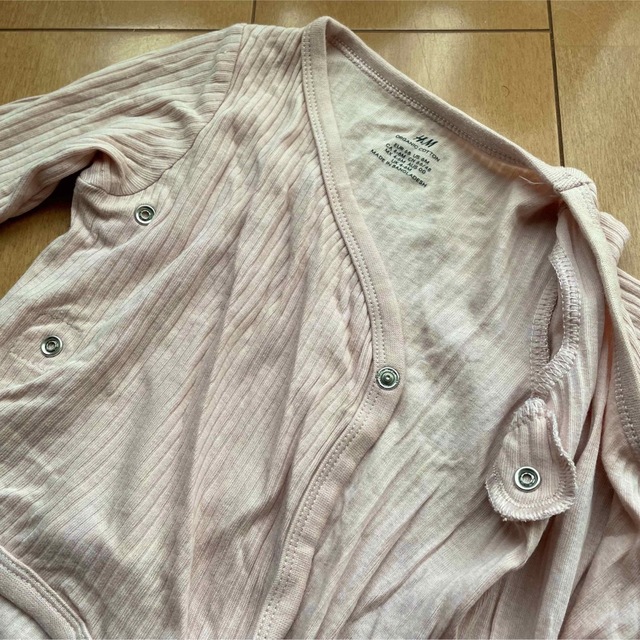 H&M(エイチアンドエム)のH&M オーガニックコットン リブロンパースセット キッズ/ベビー/マタニティのベビー服(~85cm)(ロンパース)の商品写真