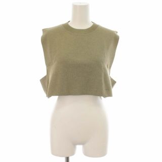 ハイク(HYKE)のハイク CROP TOP ベスト ニット クルーネック ハイゲージ 絹混 緑(ベスト/ジレ)