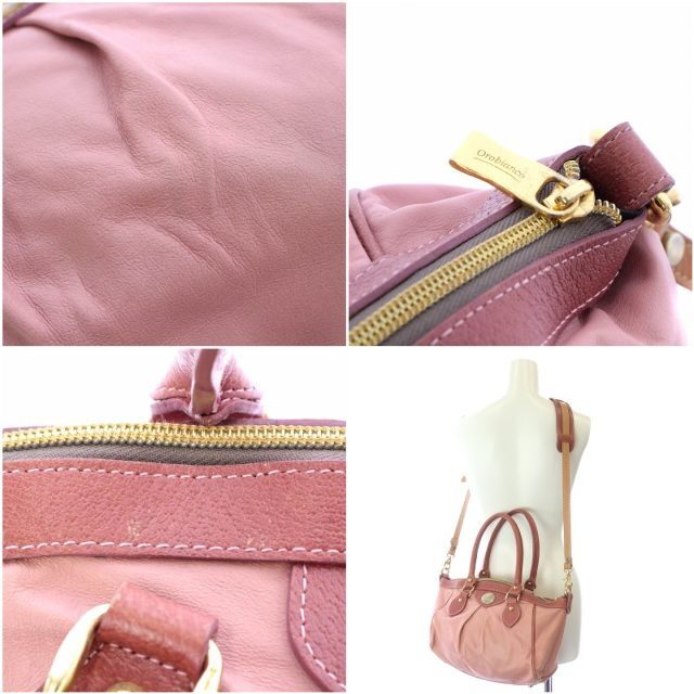 Orobianco(オロビアンコ)のオロビアンコ ショルダーバッグ ハンドバッグ 2way レザー ピンク レディースのバッグ(ショルダーバッグ)の商品写真