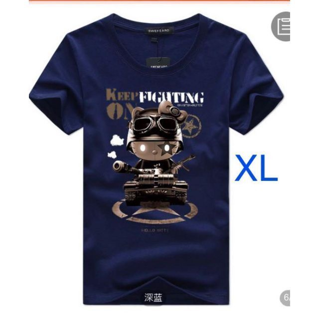 Import & Select(インポートアンドセレクト)のユニセックスＴシャツ  キャラクター　アニマル　デザインＴシャツ  紺　XL レディースのトップス(Tシャツ(半袖/袖なし))の商品写真