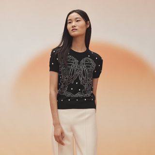 エルメス(Hermes)の【新品未使用】エルメス 半袖ニット 《ブリッド・ドゥ・ガラ》 36(ニット/セーター)