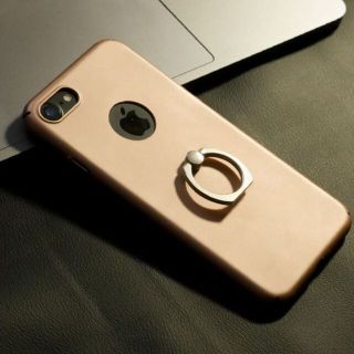 iPhone7/8 ピンクゴールド スリム ケース バンカーリング付き 025(iPhoneケース)