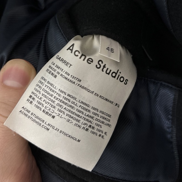 最終値下げacne studios GARRETチェスターコート　ブラック　46