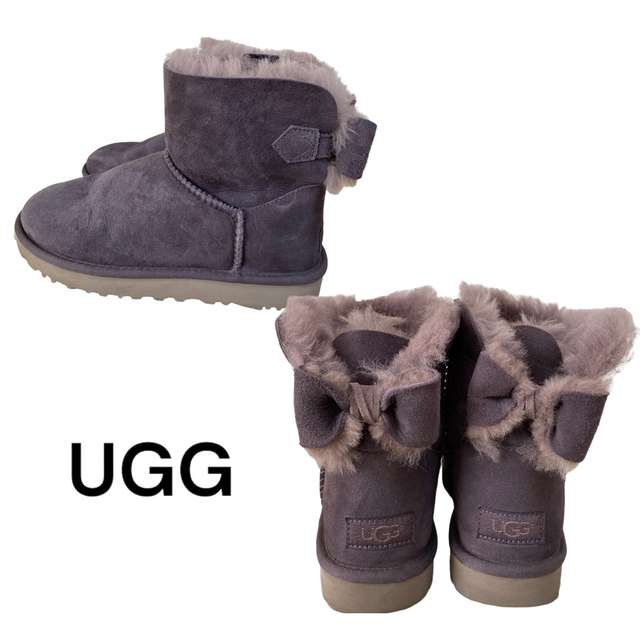 UGG(アグ)のUGG リボン ムートンブーツ パープル アグ 大人可愛い NAVEAH ナベア レディースの靴/シューズ(ブーツ)の商品写真
