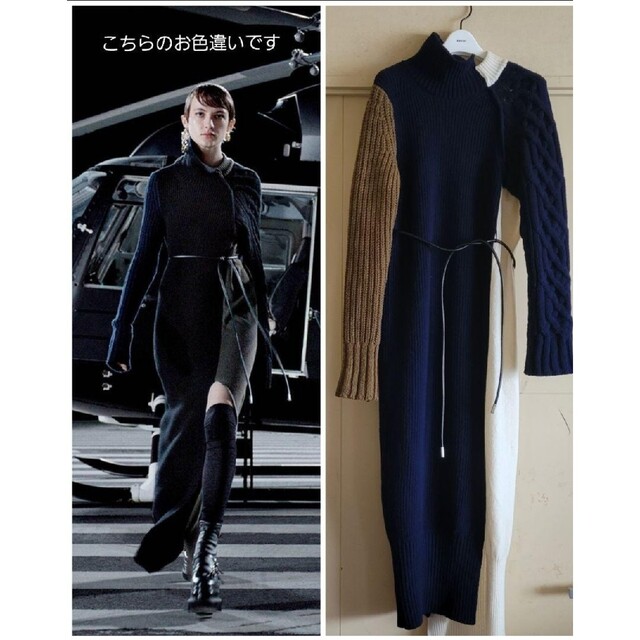 きくえもん様専用☆sacai 21AW 99,000円 ニット切り替えワンピース