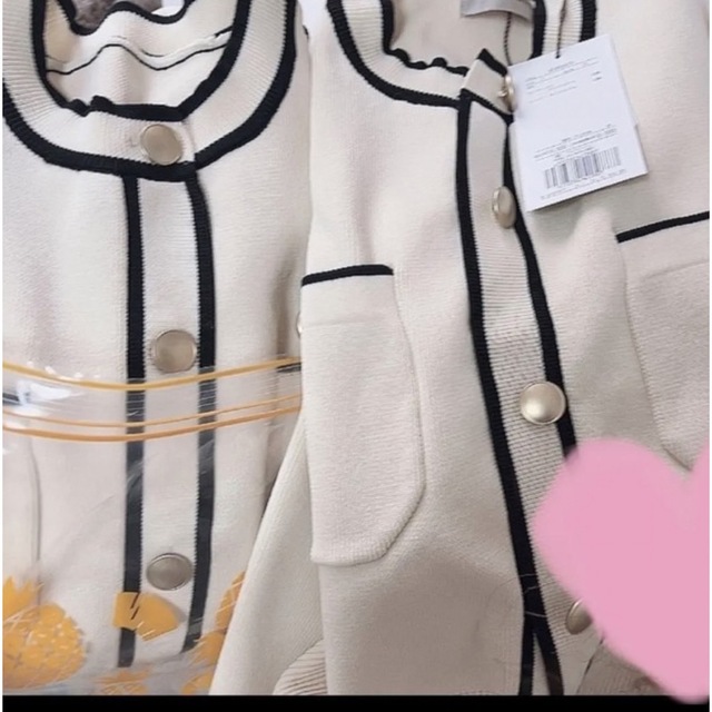 ワンピなど最旬ア! 配色ニットジャケットアンサンブル JUSGLIT