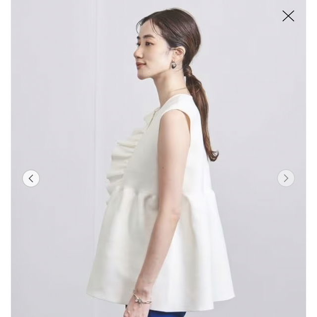 UNITED ARROWS フリル ニットベスト オフホワイト 新品 特価商品 www