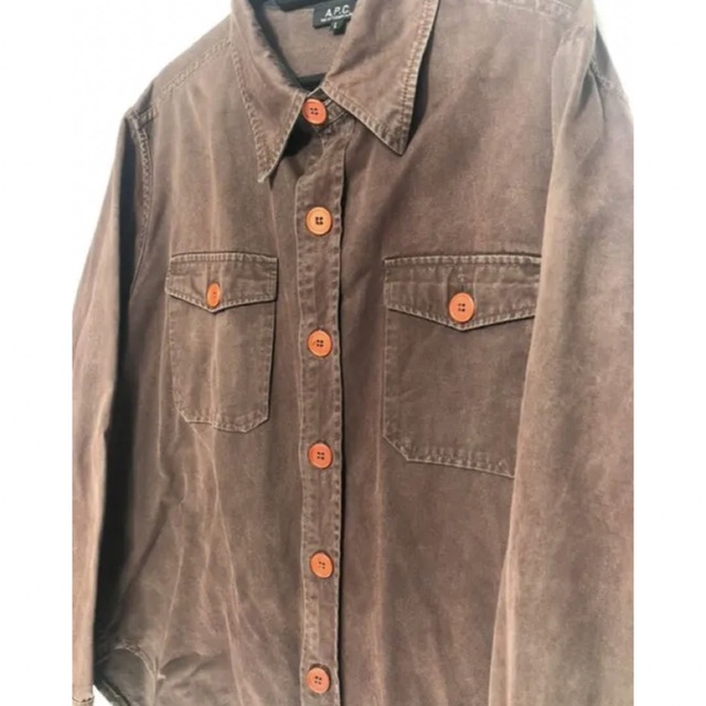 A.P.C(アーペーセー)のフランス製 古着 90's APC ミリタリー シャツ　ジャケット ブラウン メンズのトップス(シャツ)の商品写真