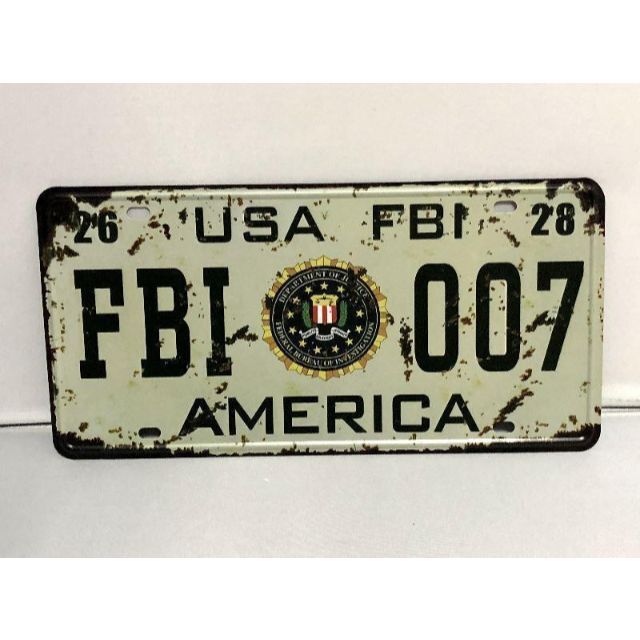 代引不可】 アメリカン雑貨 ブリキ看板 USA FBI アメリカ AMERICA