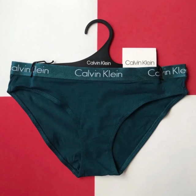 Calvin Klein(カルバンクライン)のレア 新品 下着 USA カルバンクライン ブラ ショーツ 濃いグリーン S レディースの下着/アンダーウェア(ブラ&ショーツセット)の商品写真