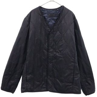 ユニクロ(UNIQLO)のユニクロ ノーカラー ナイロン キルティングジャケット XL ブラック UNIQLO 中綿 メンズ 【中古】  【230121】(ダッフルコート)