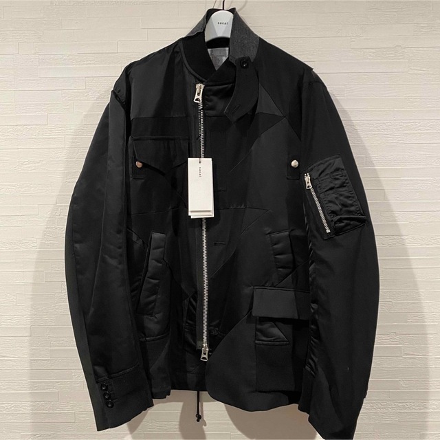 新品購入後試着のみの美品です【未使用】sacai × Dr.Woo MA1 Blouson 黒 サイズ1