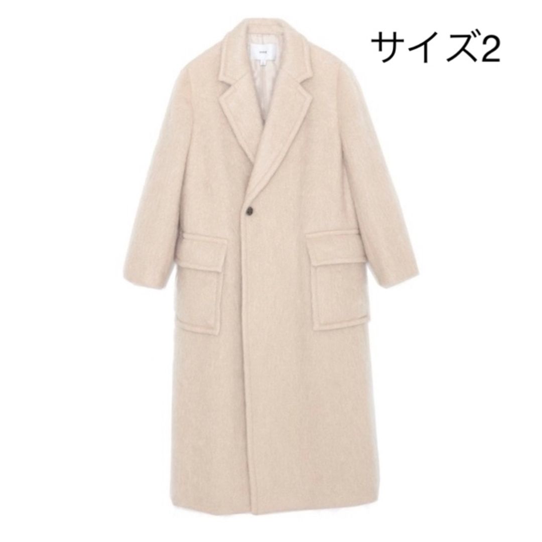 特価商品 HYKE - HYKE COAT BREASTED DOUBLE MOHAIR ロングコート