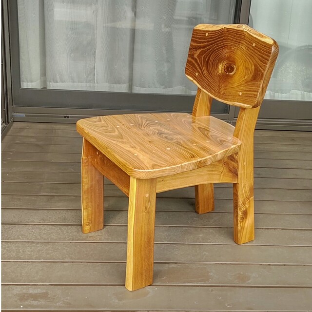 純正直営 天然木の椅子(一品物) 実用的に自分専用の椅子として書斎や ...