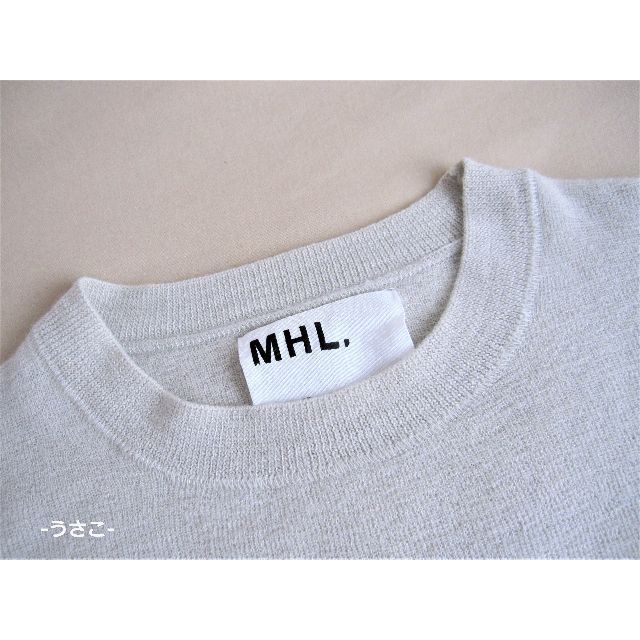 MHL毛100%薄手グレーデザインセーター