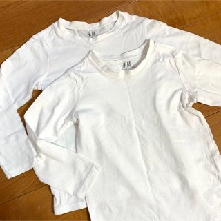 エイチアンドエム(H&M)のH&M  キッズ ベビー　90 白 長袖　ロンT Tシャツ　2枚セット(Tシャツ/カットソー)