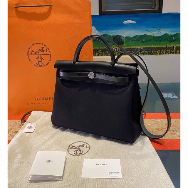 お気に入り Hermes ルトゥルネ ジップ31 エールバッグ ✨新品未使用✨HERMES✨黒×黒 ハンドバッグ