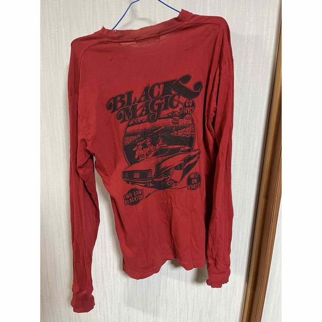 HYSTERIC GLAMOUR(ヒステリックグラマー)の【希少レア】ヒステリックグラマー 初期タグ 長袖Tシャツ カットソー　レッド メンズのトップス(Tシャツ/カットソー(七分/長袖))の商品写真