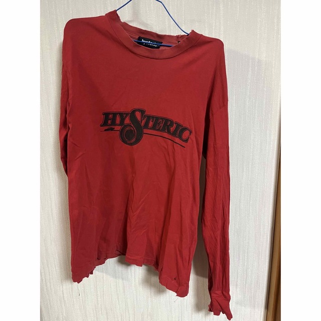 HYSTERIC GLAMOUR(ヒステリックグラマー)の【希少レア】ヒステリックグラマー 初期タグ 長袖Tシャツ カットソー　レッド メンズのトップス(Tシャツ/カットソー(七分/長袖))の商品写真