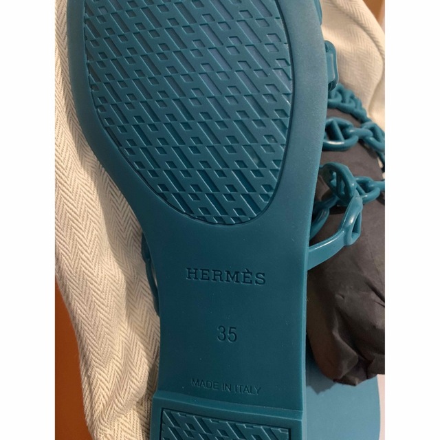 Hermes(エルメス)のお値下げ　新品　エルメス　ラバーサンダル　グリーン　35 レディースの靴/シューズ(サンダル)の商品写真