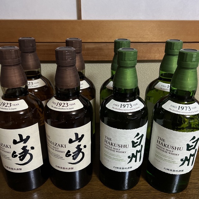 サントリー(サントリー)の山崎4本白州4本セット 食品/飲料/酒の酒(ウイスキー)の商品写真