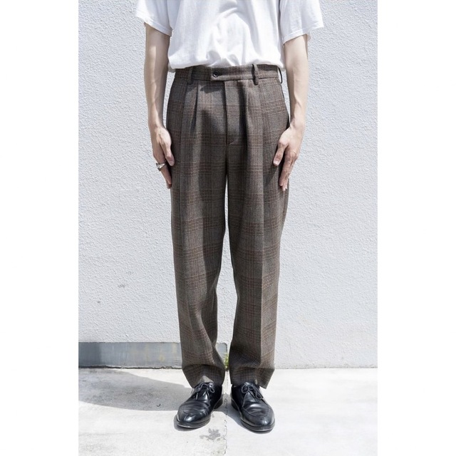 Stein WIDE TAPERED TROUSERS グレンチェック