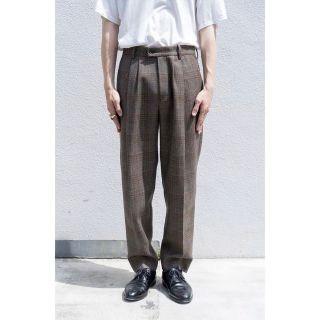 シュタイン(stein)のStein WIDE TAPERED TROUSERS グレンチェック(スラックス)