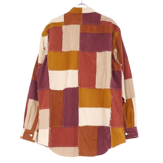 美品 ポール・スミス Paul Smith シャツ ロングスリーブ パッチワーク コットン トップス メンズ L ブラウン/ベージュ