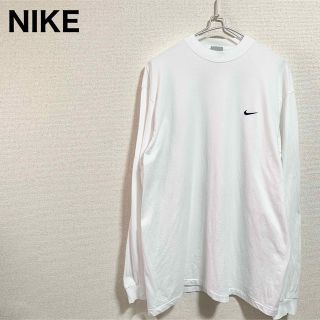 ナイキ(NIKE)の00s NIKE ロンT 白 メンズ 刺繍ロゴ スウォッシュ ワンポイントロゴ(Tシャツ/カットソー(七分/長袖))