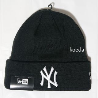 ニューエラー(NEW ERA)のニューエラ 正規品 NY ヤンキース ニット帽 男女兼用 黒 ブラック 白(ニット帽/ビーニー)